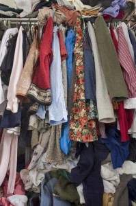 Messy closet that needs to be organized